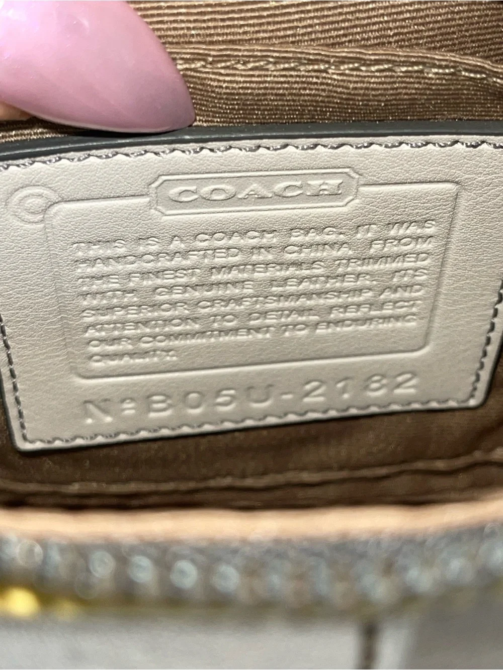 Coach Metallic Silver Signature Demi Bag